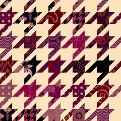 Patchwork textile pattern. Seamless quilting design background.