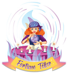 Naklejka premium Fortune teller with crystal ball