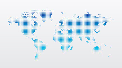 Vector world map infographic symbol. Blue circle gradient icon. International global illustration sign. Design element for business, web, presentation, data report, media, news, blog