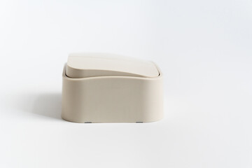 Two-key light switch on a white background. mechanical device for switching the lighting circuit, has two control keys. shop of electronic devices for the home.