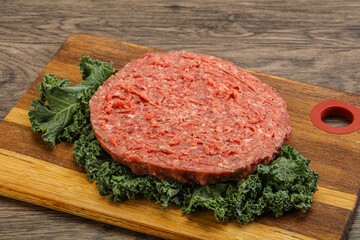 Raw beef burger cutlet for burger