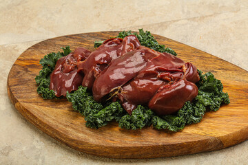 Raw chicken liver for cooking