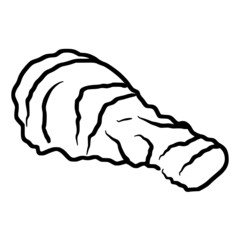 fried chicken sketch in vintage black line illustration style for restaurant cafe menu