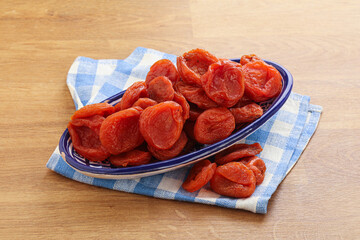 Sweet organic dry apricot snack