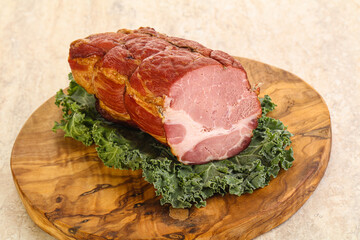 Delicous pork cured meat isolated