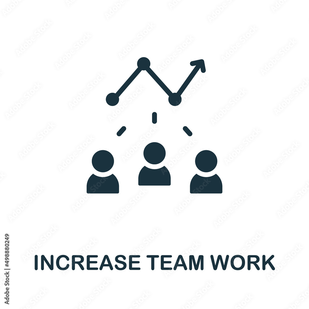 Poster increase team work flat icon. colored element sign from networking collection. flat increase team wo