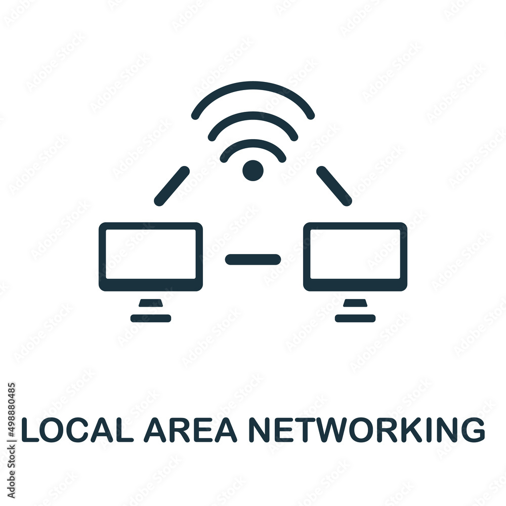 Poster local area networking flat icon. colored element sign from networking collection. flat local area ne