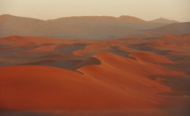 Fototapeta na wymiar Colder colored sand. Majestic view of amazing landscapes in African desert