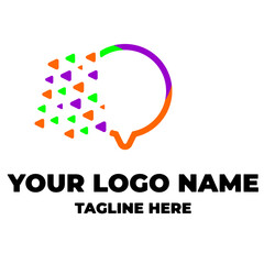 Fototapeta premium bubble chat technology, talk media, colorful logo, abstract shape