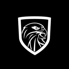 Eagle head logo icon isolated on dark background