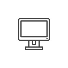 Computer monitor line icon
