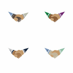 Hand shake icon vector background