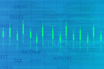 2d rendering Stock market online business concept. business Graph 