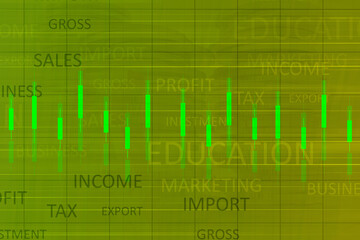 2d rendering Stock market online business concept. business Graph 