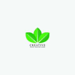 Leaf logo vector graphic sign