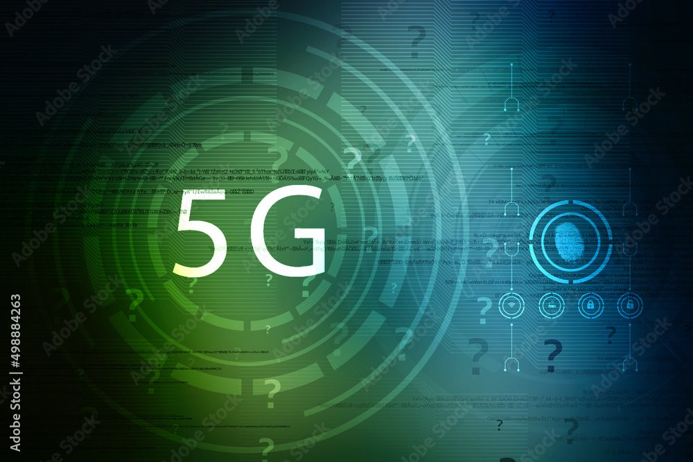 Aufkleber 2d rendering 5g network 5g connection