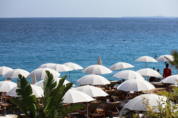 Central beach in sunny Nice, on the French Riviera