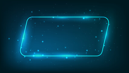 Neon frame with shining effects and sparkles