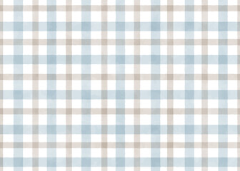 blue and beige watercolor plaid repeat seamless pattern
