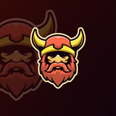Viking head mascot logo template