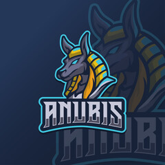 Anubis head mascot logo gaming
