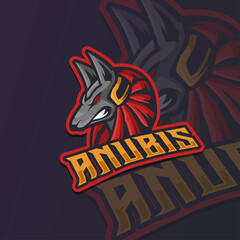 God anubis head mascot logo gaming