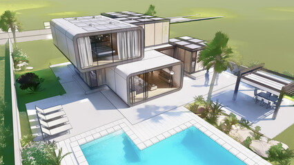 Fototapeta na wymiar Modern architecture home design