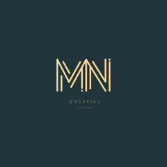 Vector icon template of letter MN