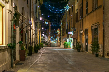 The beautiful streets of Rieti, Italy, for holidays