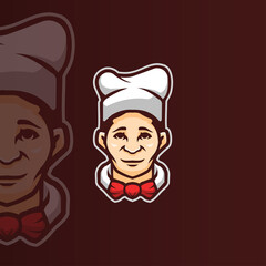 Chef head mascot modern logo template