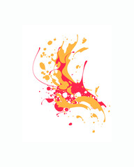 Red And Orange Abstract Splash Art Canvas Print