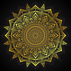 Luxury  mandala design  vector background in gold color