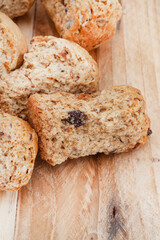 Traditional rusks, a local South African favorite on rustic background with copy space