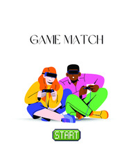 Yellow Modern Game match Canvas Print