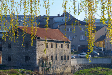 the old town and the dilapidated old mill