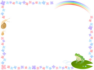 かわいい梅雨のフレーム_ベクターイラスト