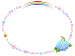 かわいい梅雨のフレーム_ベクターイラスト