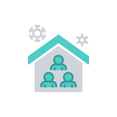 Vector Flat icon of Work From Home or Stay at Home.