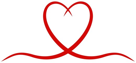 Herz Vektor in rot. Abstrakte kurvige Foto Rahmen illustration. Weißer isolierter Hintergrund.