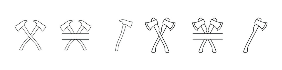 Axe icon vector set. forester illustration sign collection. chop wood symbol or logo.
