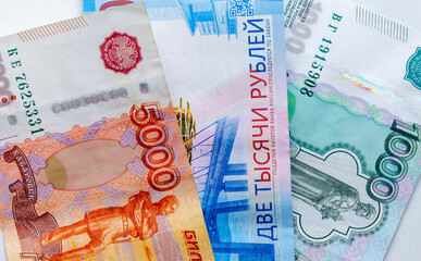 Russian money. The concept of finance, investment, savings and cash.
