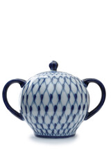 Ceramic sugar bowl. white background.