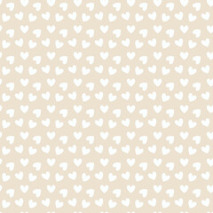 Cute background with white hearts. Vector illustration.