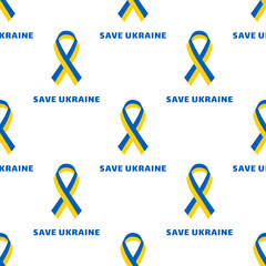 Pattern with ribbon with Ukraine flag in national colors.