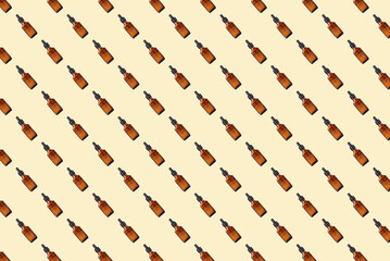 Fototapeta premium Jar with drip dispenser seamless pattern on gentle background.