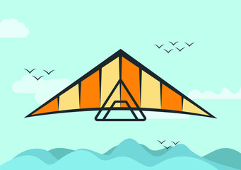 Hang Gliding Vector illustration And Creative Concept