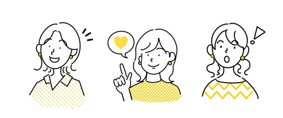 Illustration of a woman drawn with a simple line drawing