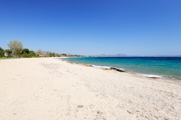 Fototapeta na wymiar Nea Makri beach in Attica near Athens, Greece