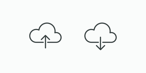 upload download cloud, computing vector icon symbol isolated