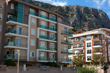 Residential buildings in Hurma neighbourhood of Konyaalti district in the Antalya Province, Turkey